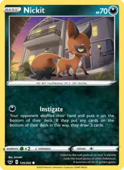 Nickit card from Sword & Shield